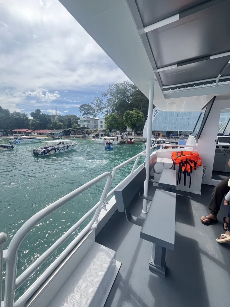 View of Koh Samet pier taken from the fast ferry