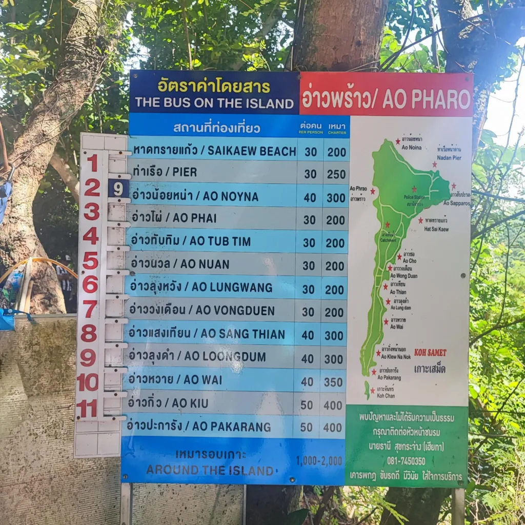 Taxi prices -  Ao Phrao Beach