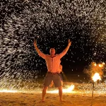 Nick from The Cocoon Hostel on Koh Samet at a fire show on Tub Tim Beach