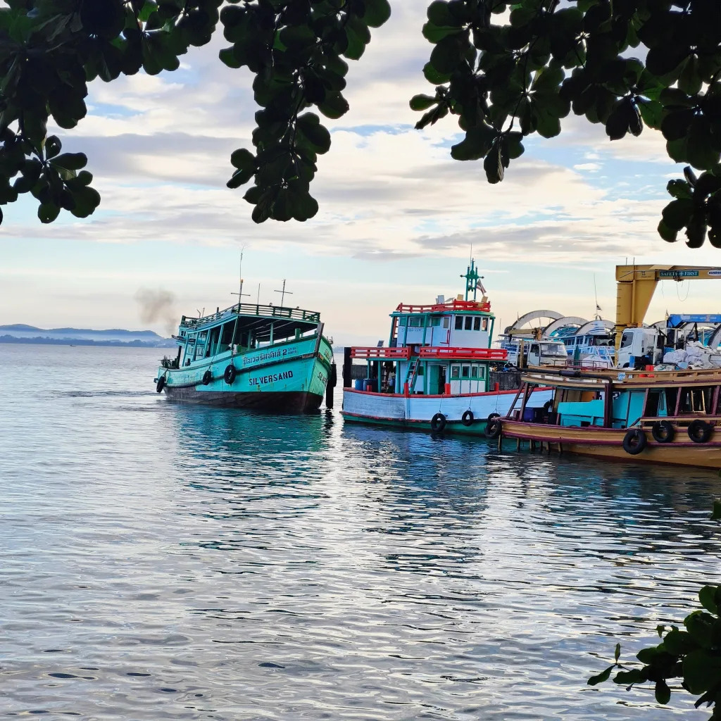 IMG_20251109_070646915-EDIT Image of two slow ferries at Na Dan Pier on Koh Samet