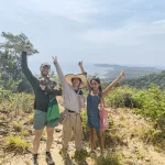 Guests from The Cocoon Hostel at the top of The Koh Samet Nature Trail viewpoint