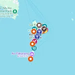 Map image of Koh Samet with pinned locations